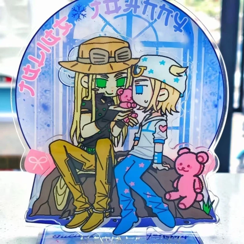 

Аниме-атрибутика JOJO7 Steel Ball Run: Милая фигурка Джонни Джостара, акриловая подставка, гироскопическая фигурка Зеппели, игрушка-подставка, подарки