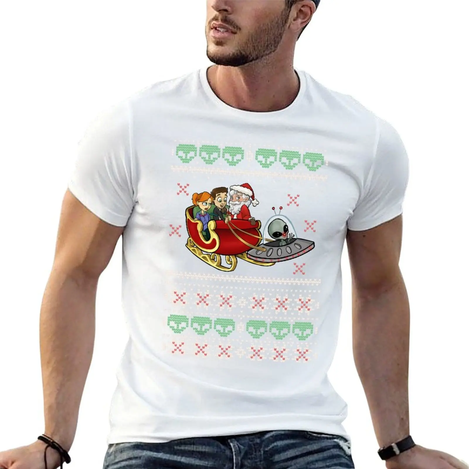 

X Files Ugly Sweater T-Shirt men t shirt cotton 100% t shirts for man graphic funny T-Shirt