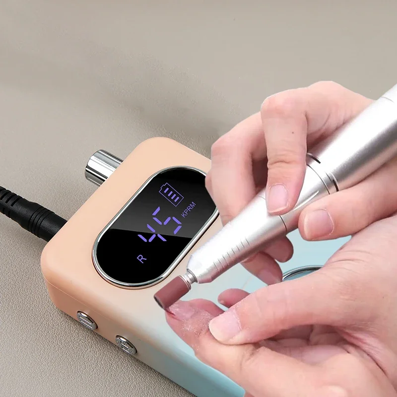 45000RPM Lovely Bear Electric Nail Drill MachineRechargeable Nail Gel Polishing Machine Nail File Machine