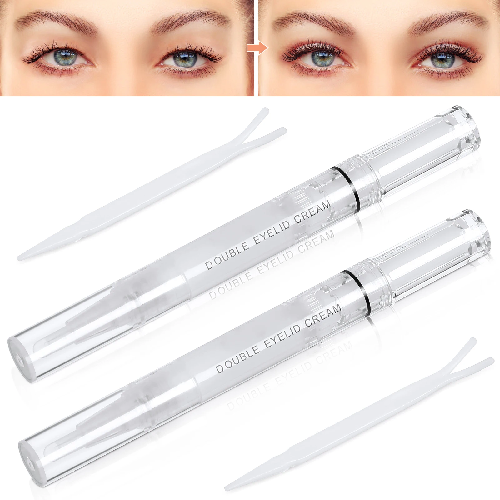 

4 set Double Eyelid Shaping Cream Invisible Waterproof Long Lasting Natural Looking Big Eyes Makeup Accessories