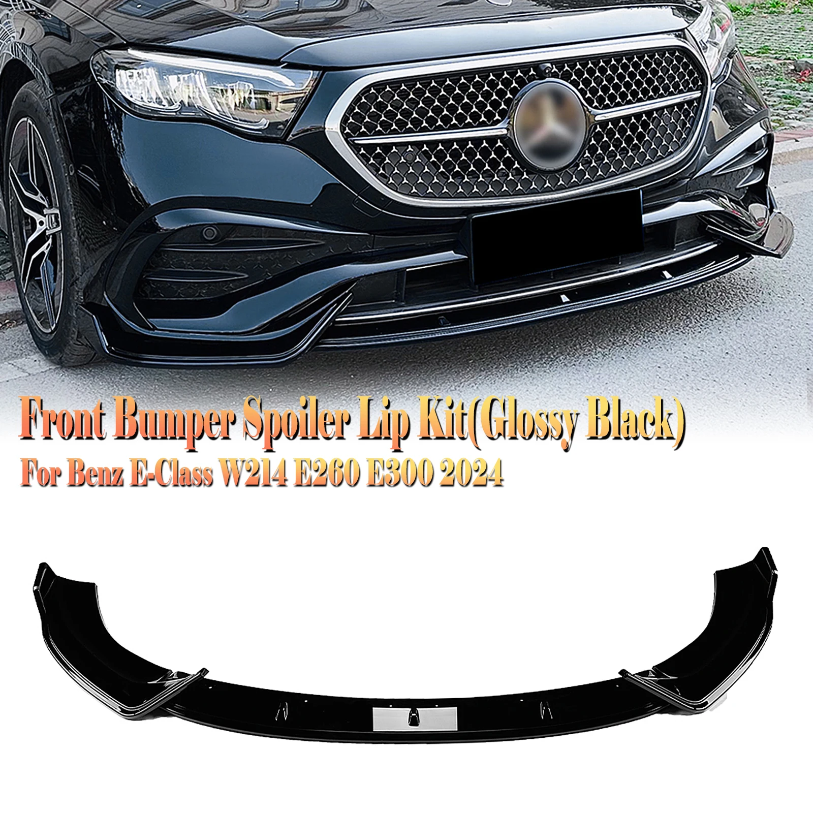 Car Front Spoiler Lip Splitter Lower Split Blade Trim For Mercedes Benz E Class W214 E260 E300 AMG 2024