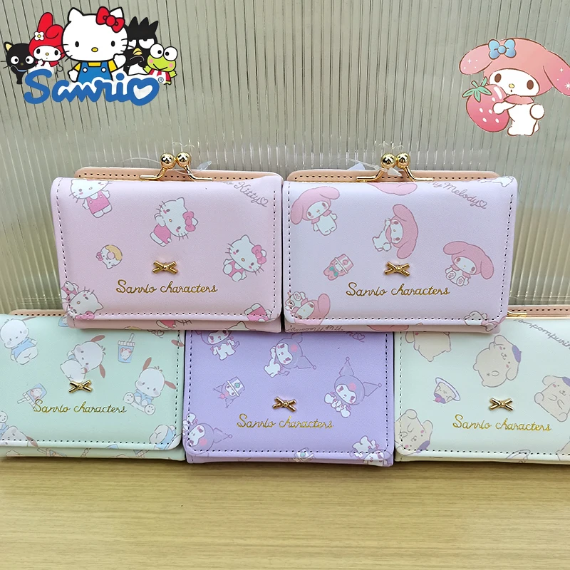 

New Mini Short Wallet Cartoon Cute Folding Coin Purse PU Large Capacity Mini Fashion Women's Wallet Multiple Card Slots