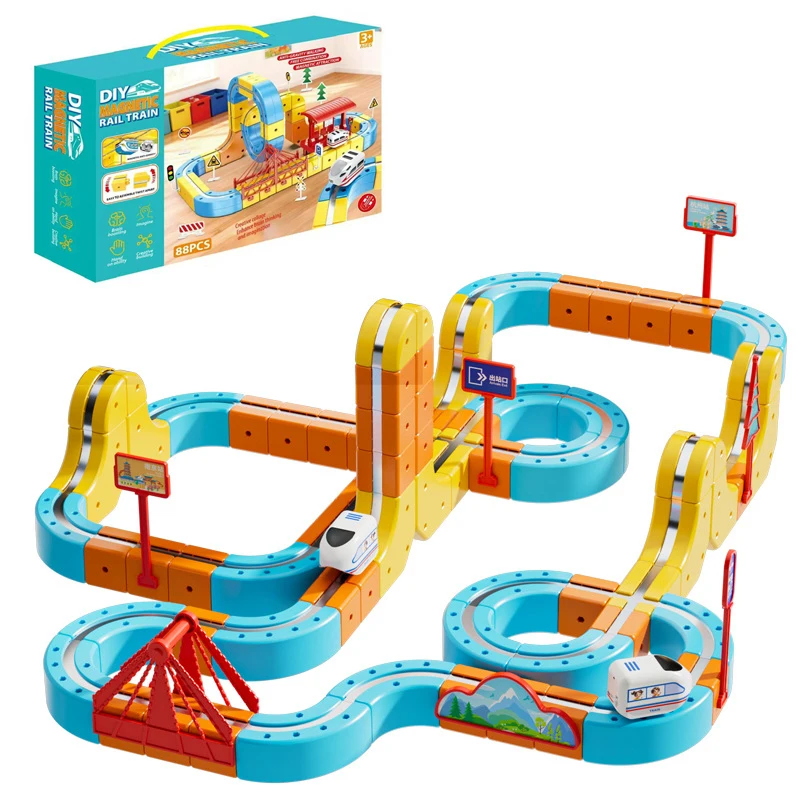 

Электрический магнитный поезд Infinity Racer, 3D-набор электрических поездов для малышей, антигравитационный поезд, подарок на день рождения