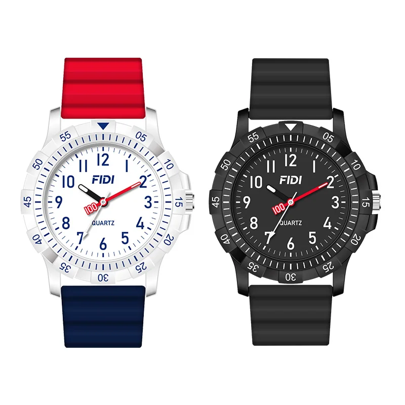 FIDI Men's Watches Fashion Silicone Strap Digital Scale Luminous Waterproof Original Quartz Wrist for Boys Student Couple