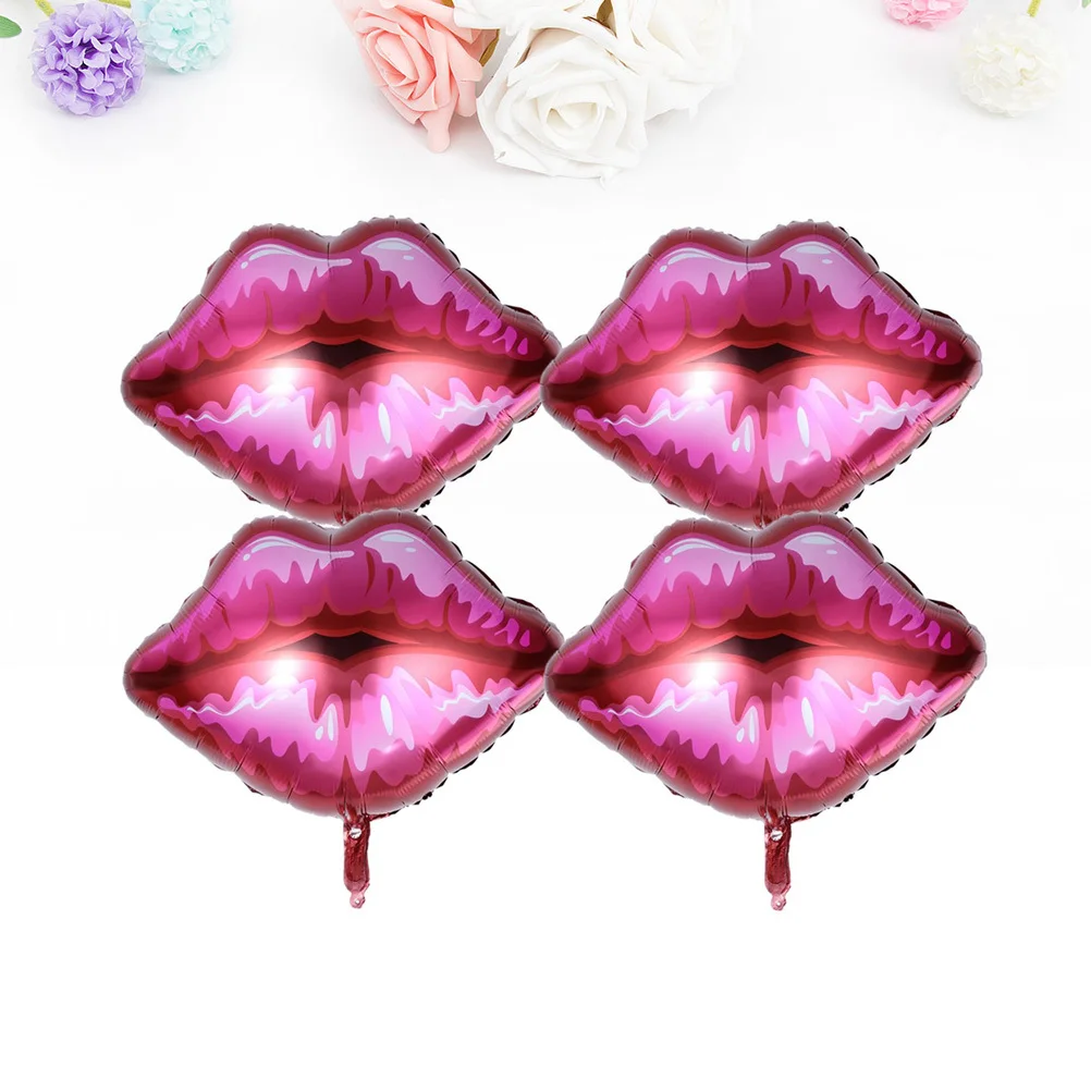 

4Pcs Aluminum Film Lips Balloons Reusable Wedding Party Decorations Engagement Photo Props Aluminum Film Balloons