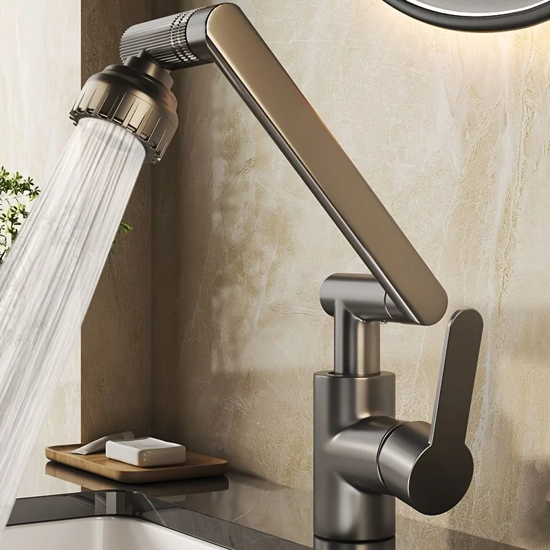 1pc Robotic Arm Universal Faucet, Bathroom Basin Faucet, Bathroom Hot And Cold Faucet