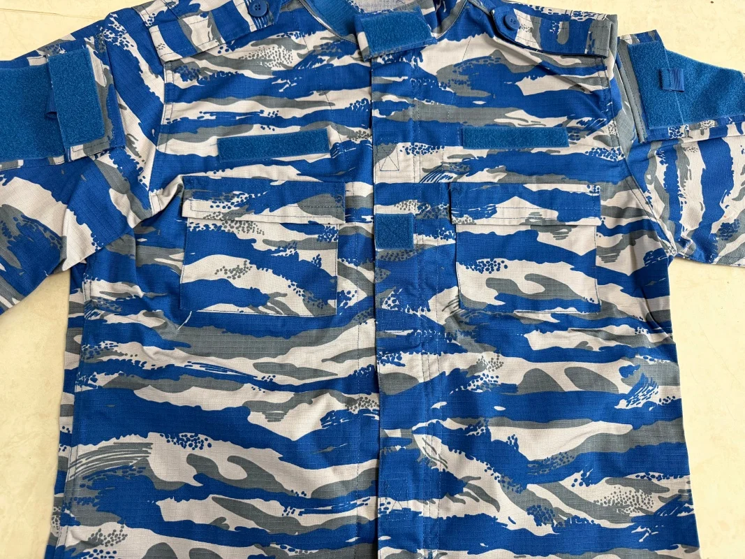 Blue Camouflage ACU Jacket Pants Set 2