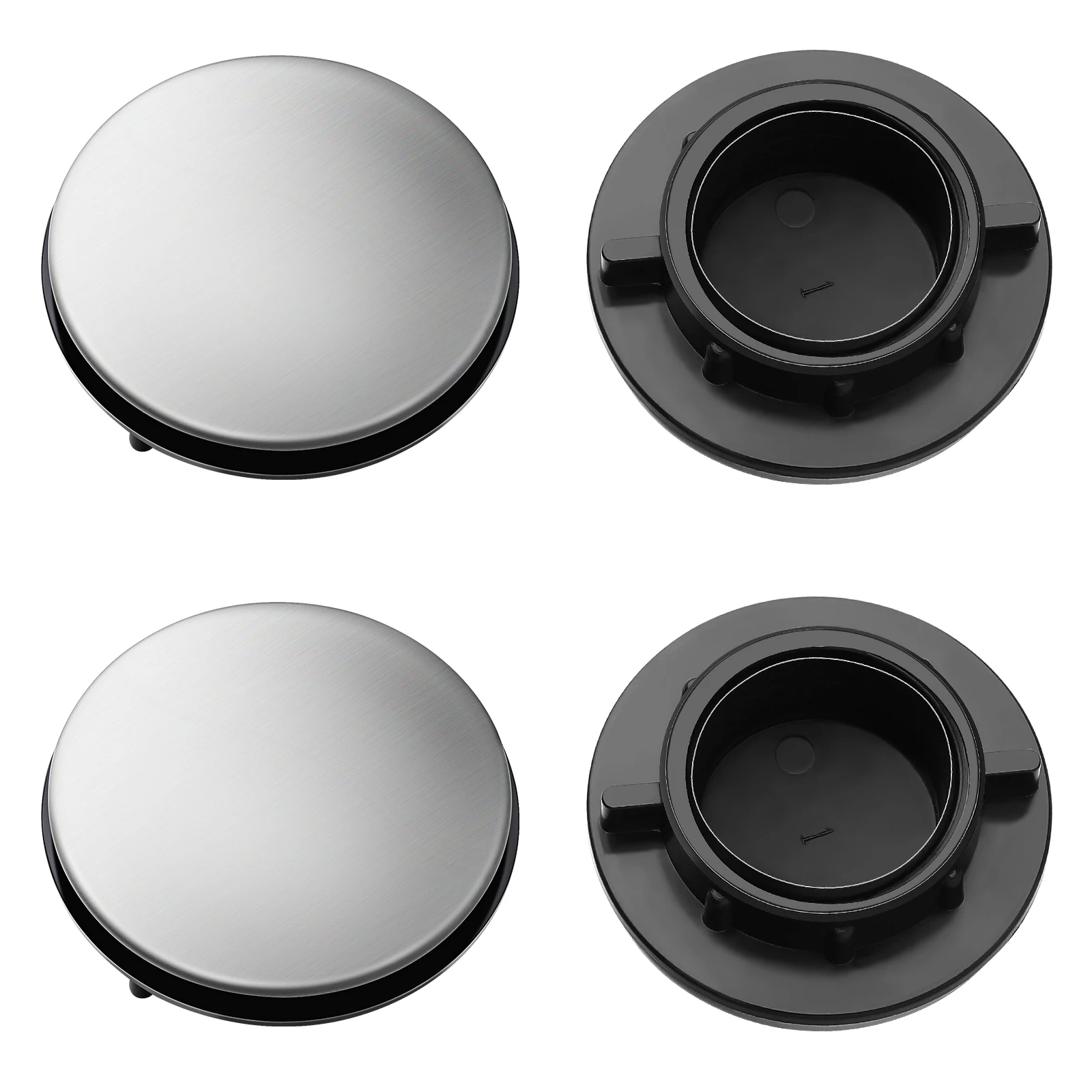 

2pcs Sink Hole Cover Stainless Steel Decorative Faucet Tap Plug Kitchen Accessories Washbasin Cap Long Lasting Durable Easy