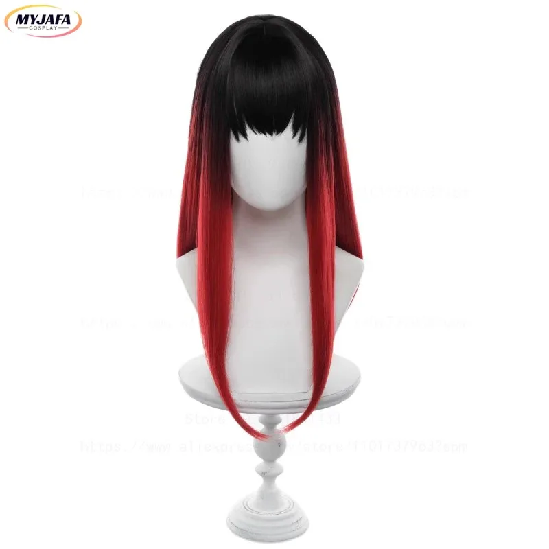 ABC123 جودة عالية Tasuku Tsubakino شعر مستعار تأثيري 55 سنتيمتر متوسطة طويلة أسود أحمر مصبوغ مقاومة للحرارة الاصطناعية الشعر أنيميx ؛ 3,f'6,h.7;j