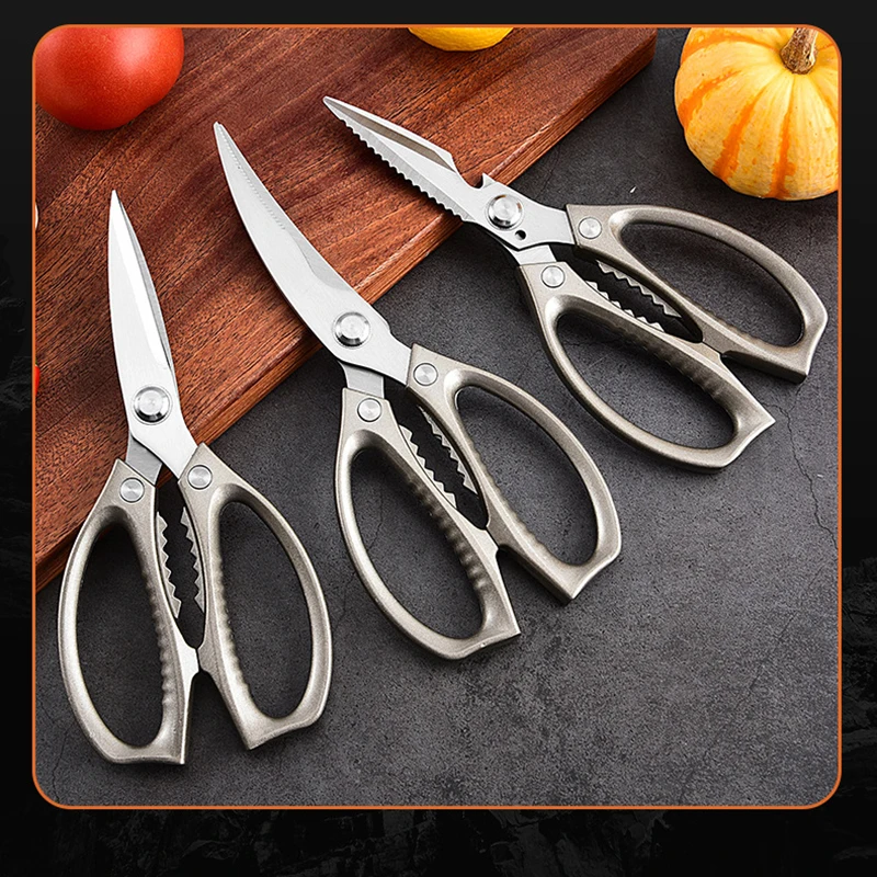 

Dobeli Aluminum Alloy Handle 3CR13 Stainless Steel Blade Kitchen Scissors Household Multifunctional Chicken Bone Cutting Shear