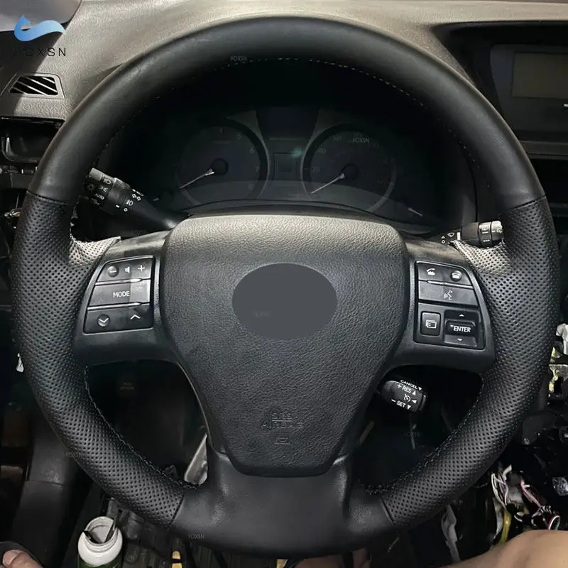 Hand-stitched Microfiber Perforated Leather Car Steering Wheel Cover For Lexus RX270 RX350 RX450 2009-2011 with Threads Needles