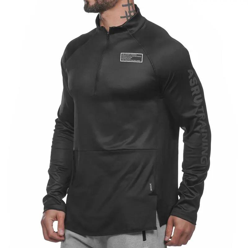 T-shirt à manches longues pour homme, vêtement de Sport, de Fitness, de musculation, de Jogging, de course à pied