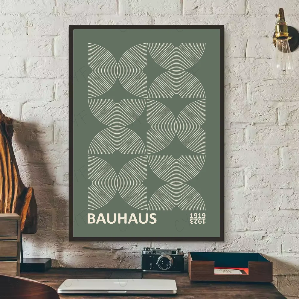 ملصق أنيمي حديث بخطوط خضراء من باوهاوس، جدار لاصق عالي الدقة مقاوم للماء، غرفة المعيشة المنزلية، غرفة النوم، ديكور جمالي