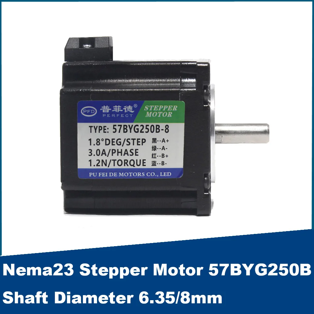 Diametro albero motore passo-passo Nema23 6,35/8 mm Linea in uscita 80 cm 1,2 Nm Motore durevole a coppia pesante 57BYG250B