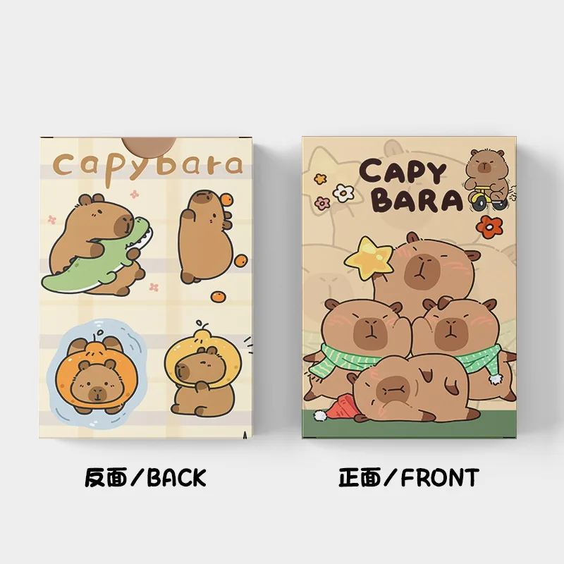 30pcs Cartoon Animal Capybara Double Sided Printing Card Cartoon Lomo Cards HD Photocard Kids Gift Collection Cards