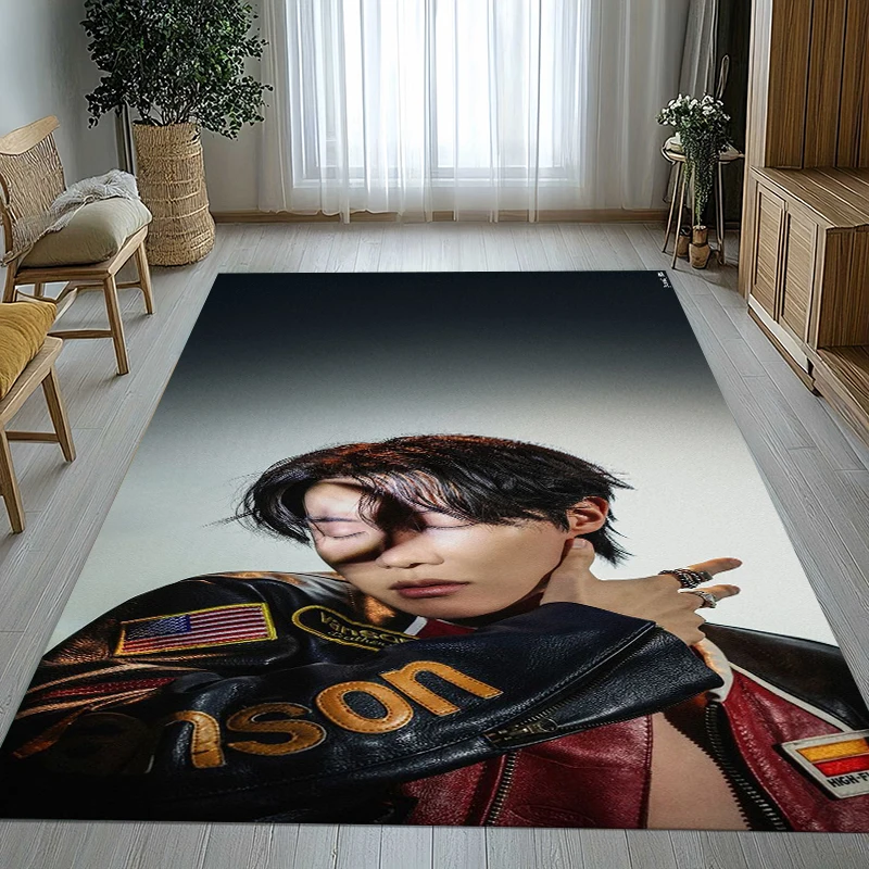 Tapete Antiderrapante Jung Hoseok J Hope Kpop B-BTS para Sala de Estar, Carpete Macio para Quarto, Sala de Brincadeiras, Sofá, Decoração de Casa, Presente