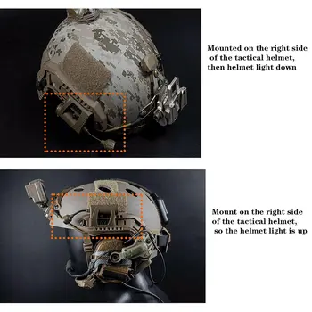 戰術頭盔燈 軍用LED手電筒,適用於Fast Mich頭盔,可用於戶外運動、狩獵、釣魚和緊急照明 10 最佳銷售 頭盔燈戰術 - №5