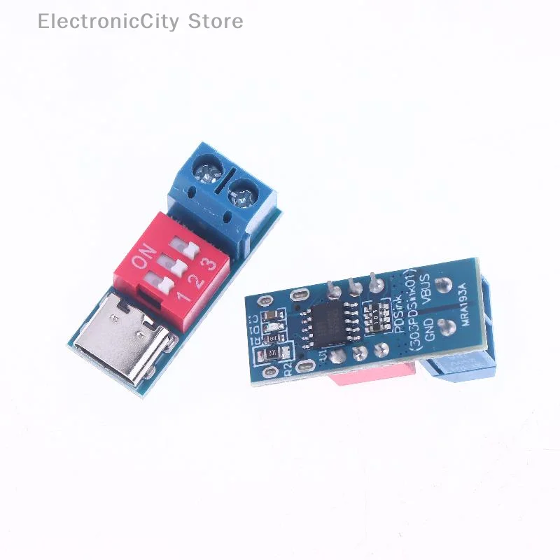 1/2/5Pcs 5-20V Adjustable PD Trigger USB Type-C 100W Power Supply Tester Module Blue PD Fast Charging Test Board