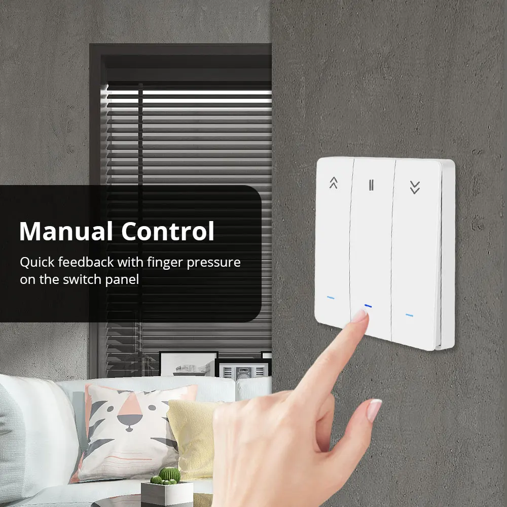 Zemismart WiFi Tuya Roller Shade Switch Wall Push Switch Alexa Echo Google Home Smart Life Timer Control