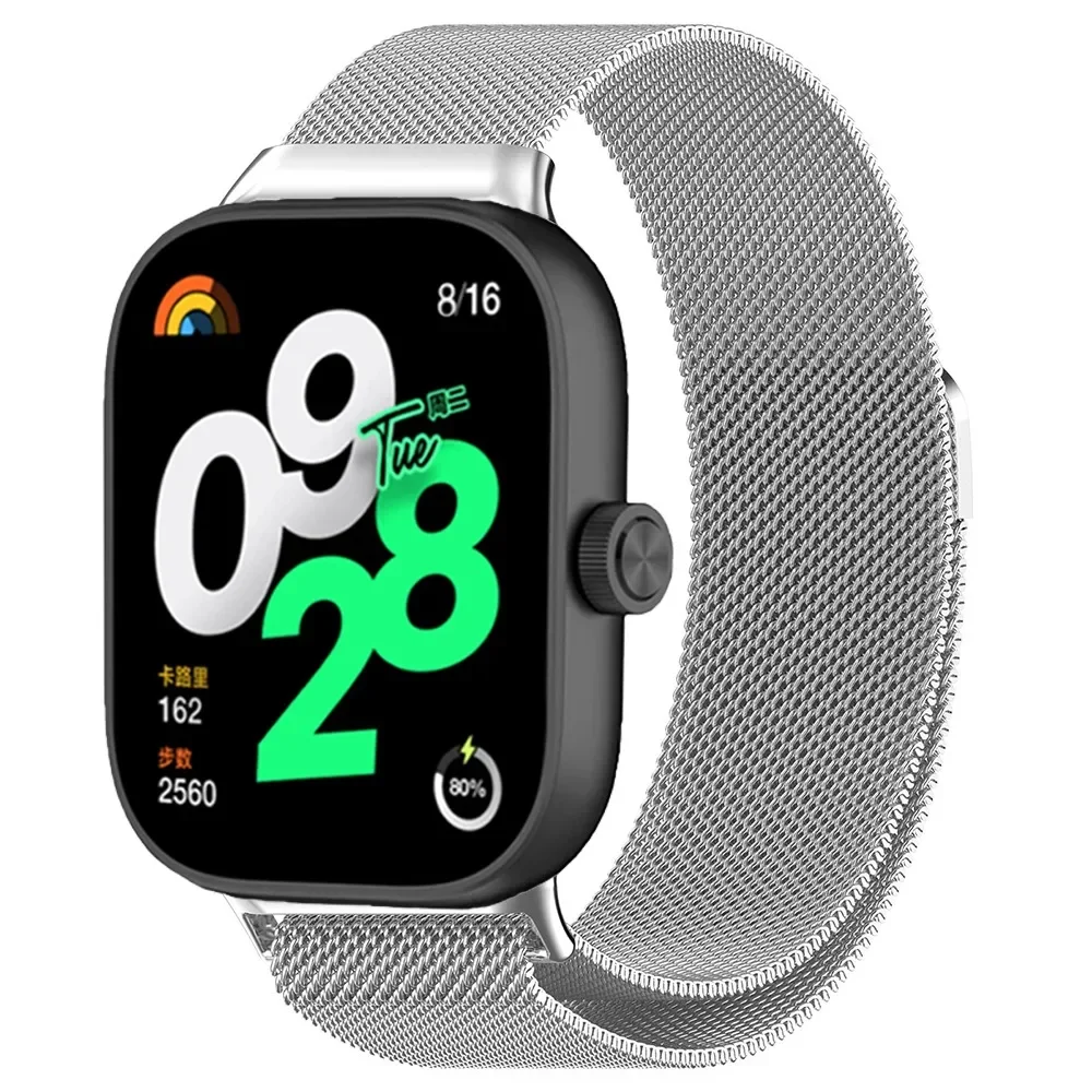 Металлический ремешок для Redmi Watch 4, миланский ремешок-браслет с петлей для Redmi Watch 4/5/Xiaomi Mi Band 9/8 Pro, магнитный ремешок для умных часов
