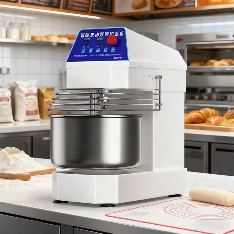 Heavy Duty Commercial Dough Mixer with Adjustable Mixing Time, Stable Performance, Large Capacity, Clear Viewing Window