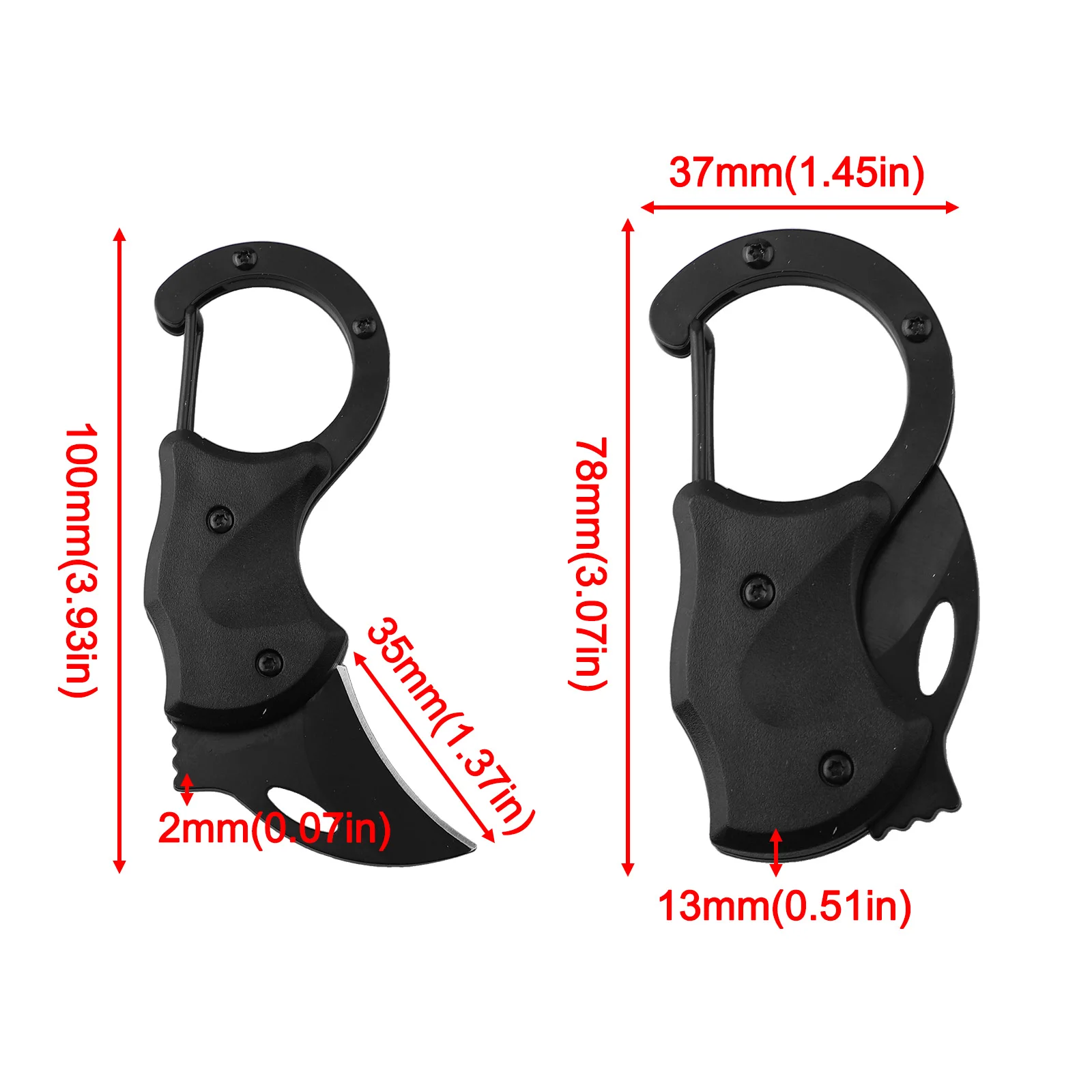 Mini Folding Cutter Carabiner Small Pocket Fox Self-Defense Folding Claw Knifes Carry Courier Keychain Open Box For Outdoor Tool