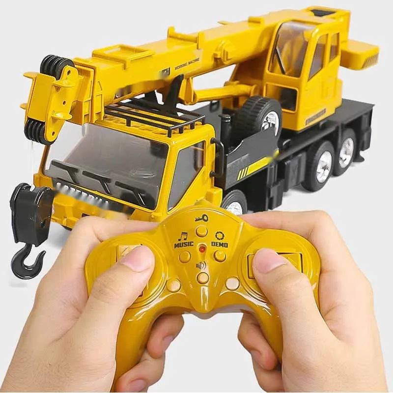 8-channel Rc Engineering Car Set Excavator Alloy Transport Elevator  Engineering Simulation  Model Car Children's Toys