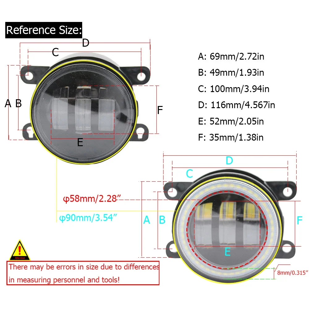 Zespół światła przeciwmgielne samochodu LED do JMC GRAND AVENUE 2023 z obiektywem 6400lm Reflektory 12V Angel Eye światło do jazdy dziennej DRL