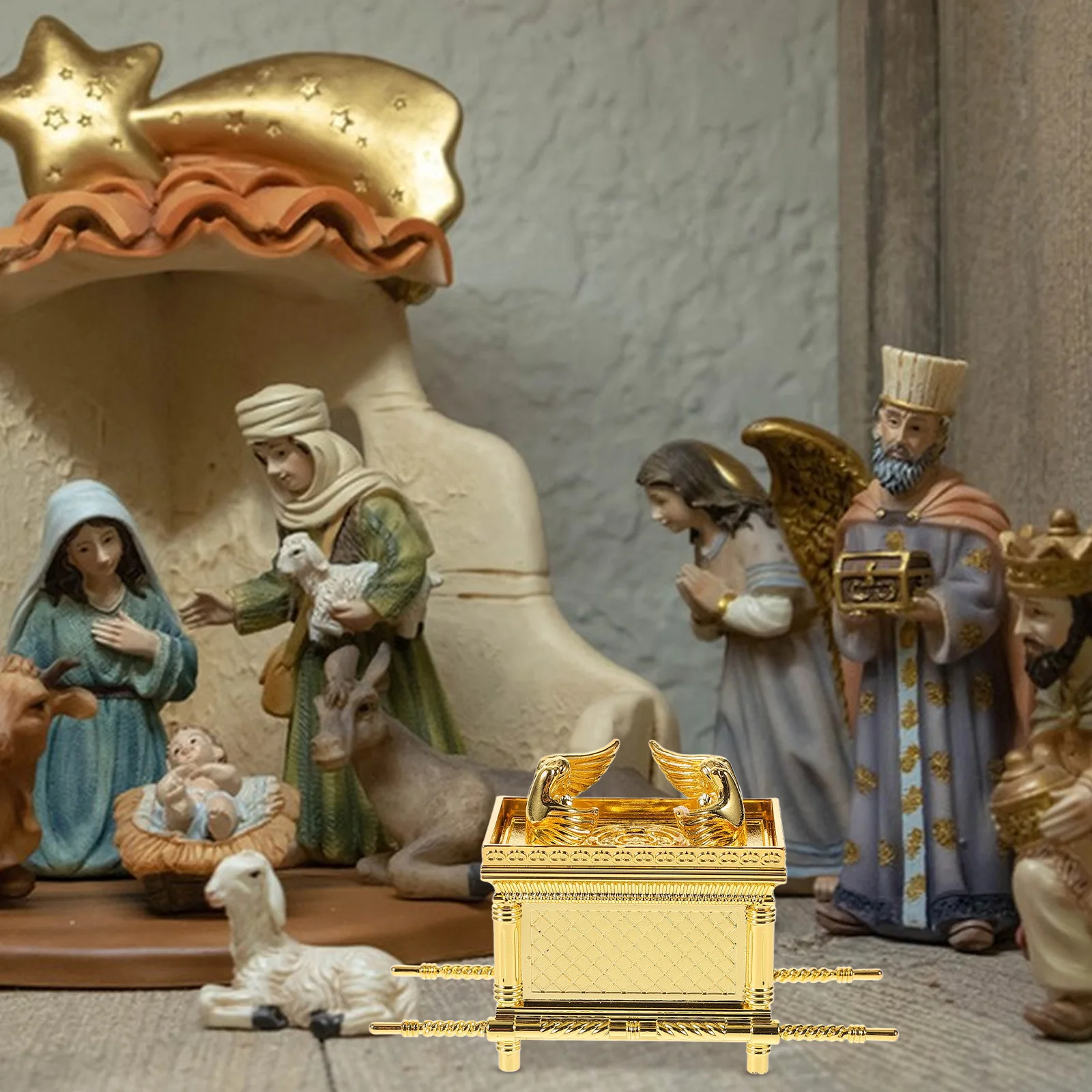 سبائك الزنك تابوت من تمثال الحرق الدينية الزينة المسيحية حزب المنمنمات ديكور المنزل التماثيل جمع