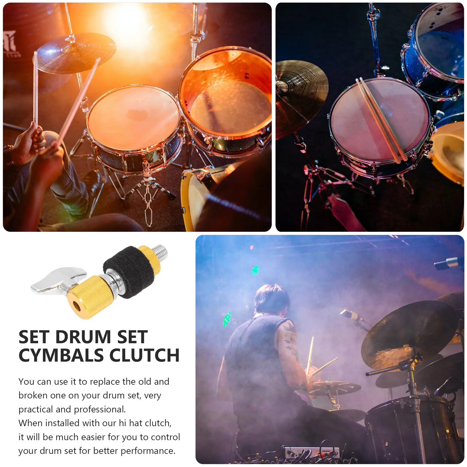 

Premium Aluminum Alloy Drum Set Hat Clutch Cymbal Parts Drum Accessories Easy Install
