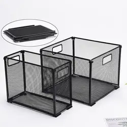 Mesh Metal Hanging File Folder Organizer Folders Not Included Detachable Office Filing Crate Foldable Steady Folder Storage Box