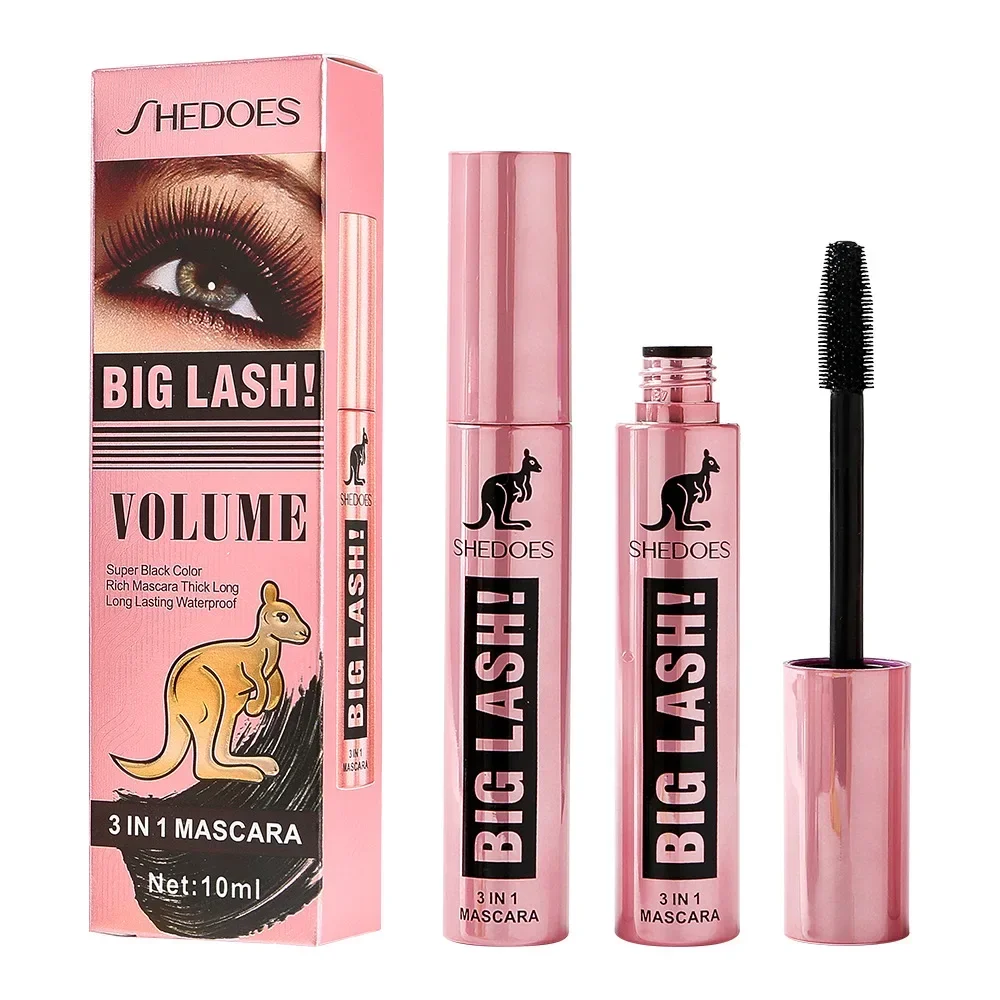 Shedoes Waterproof Mascara Natural Dense Slender Curly Eyelash Moisturizing Lasting New Fashion High-capacity Black Mascara 10ml