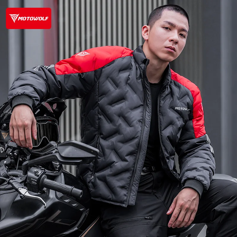 

Мотоциклетная куртка с защитным снаряжением CE, зимнее мотоциклетное рыцарское снаряжение, теплая куртка против падения, пуховик с локомотивом