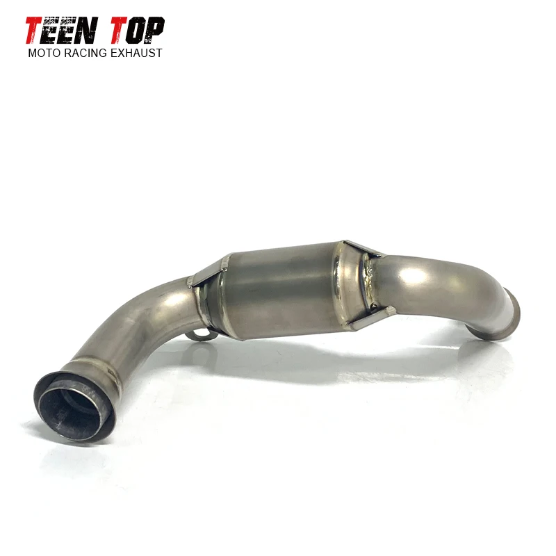 RC390 Exhaust Pipe For KTM Duke250 Duke390 Exhaust Middle Link Catalyst Pipe Duke 250 390 Central Tube TitaniumAlloy OEM 51mm