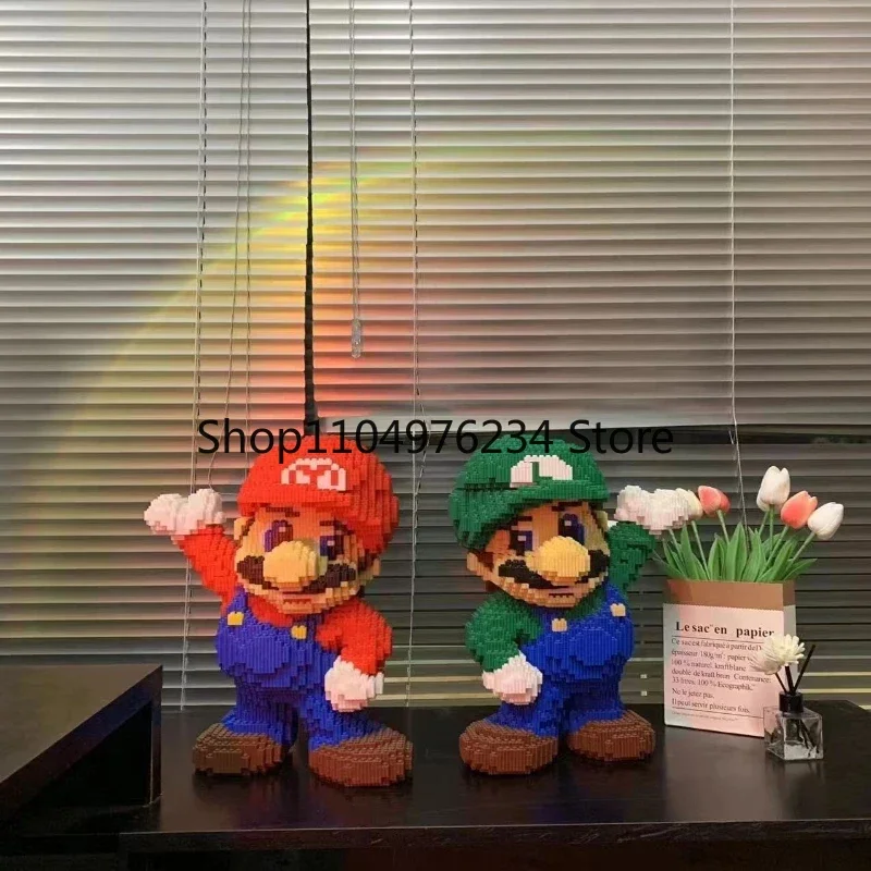 لعبة تجميع ألغاز سوبر ماريو الكبيرة ثلاثية الأبعاد هدية عيد ميلاد للأطفال لتزيين سطح المكتب