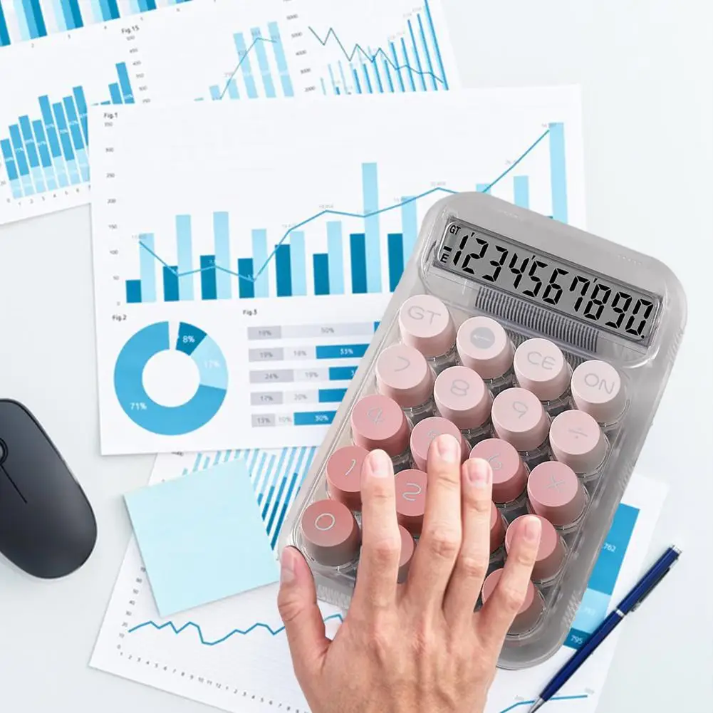 Langlebiger Rechner 12-stelliger mechanischer Tastatur-Desktop-Rechner mit Farbverlauf und rutsch festen Pads für die Finanz arbeits platte