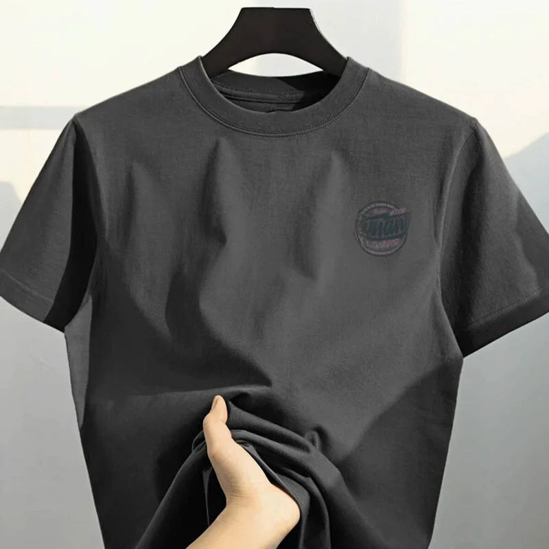 

Loose Fit Pure Cotton Short Sleeve T-Shirt Unisex Summer Casual Wear Versatile Basic Brand Tagkita round Neck Letter Print