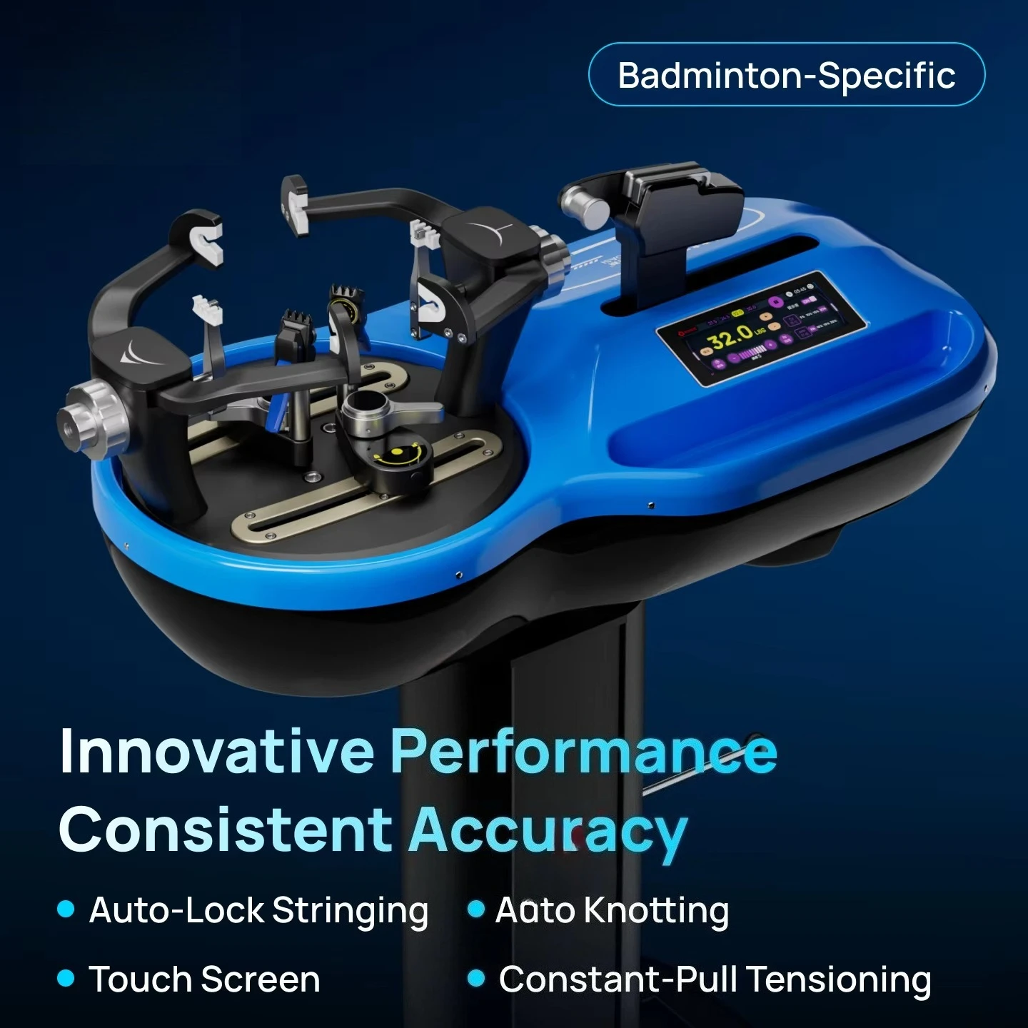 SIBOASI S7 New Stringing Machine Badminton Specific Electric Auto-Lock Vertical Racquet Stringing Machine with Brake Function