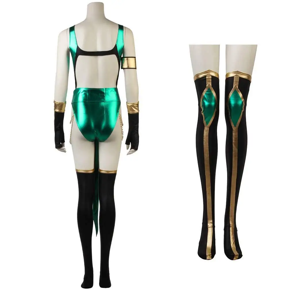 Game Mortal Kombat X Jade Costume Cosplay Blue Sexy Tights Battle Combat Women's Outfit Adult Full Suit Halloween Carnival Suit