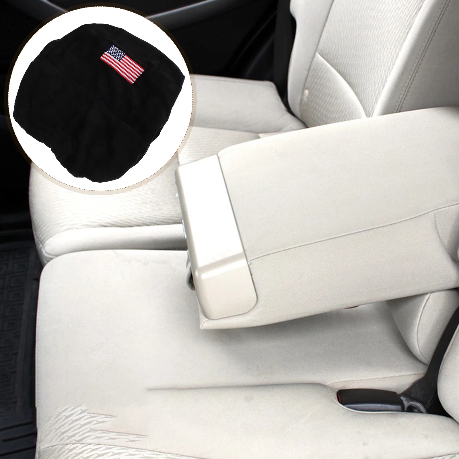 

Center Console Armrest Cover Black Truck Accessories Compatible Ram 1500 2500 3500 2013 2023 Car Tractor SUV Lint Material Easy