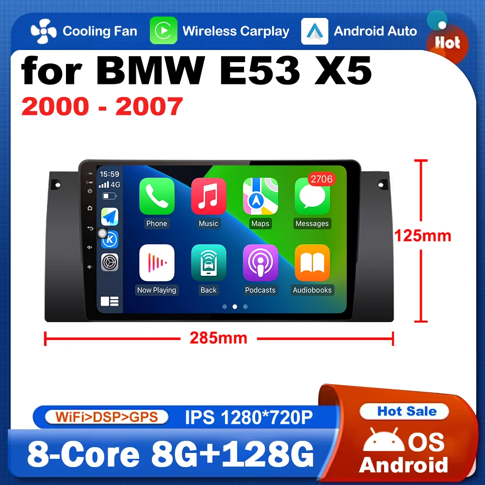 

GPS Navigation WiFi Android System Car Radio Multimedia Player for BMW E53 X5 2000 - 2007 DSP Stereo Split Screen BT 4G No 2 din