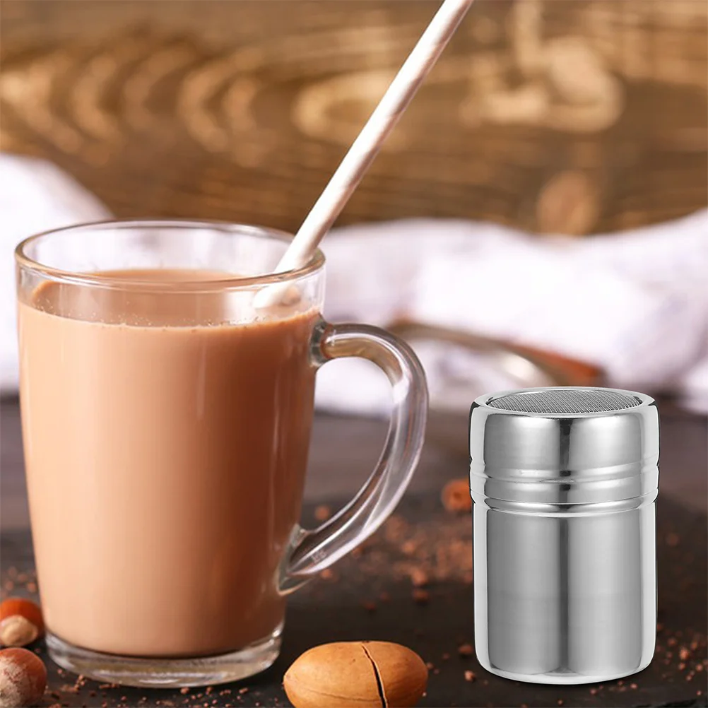 Duster Coffee Sieve Flour Shaker Container with Lid Frosting Cocoa Powder 700X500X500CM Dispenser Sugar Silver