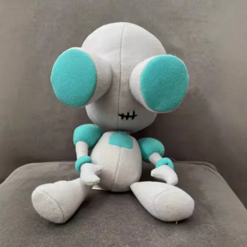 About 28cm Alien ET 3D Eyes Green Invader ZIM GIR Dog Plush Toy, Soft Stuffed Collectible Doll, Christmas Gift Toys For Kids