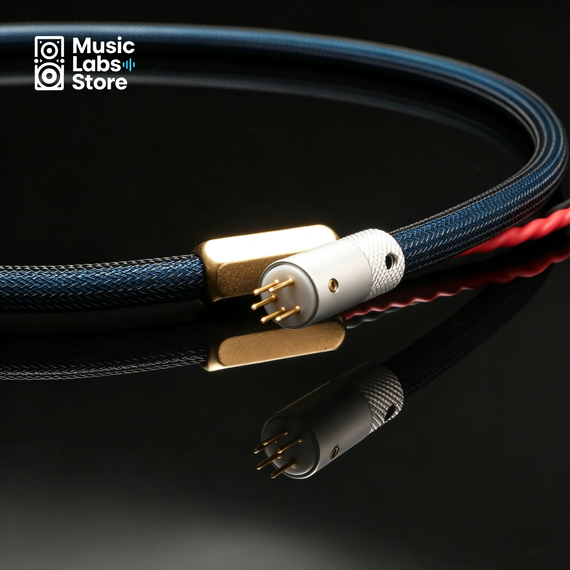 5pin DIN Male to RCA U Spade Plug Audio Phono Tonearm Cable with Ground Wire