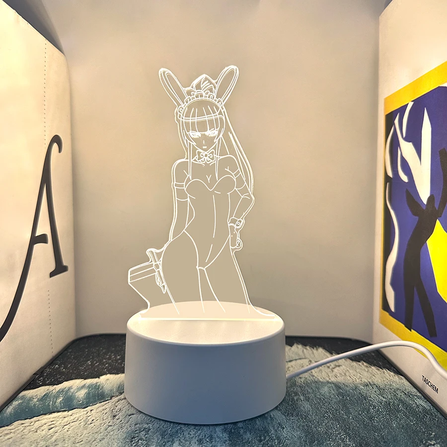 Luz nocturna creativa con personaje de anime 3D alimentada por USB, hogar, mesa, decoración de sala de estar, luz nocturna de regalo de cumpleaños, 1 ud.