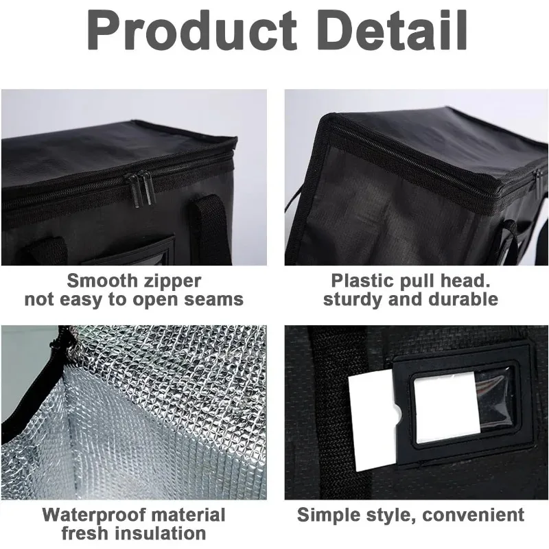 حقيبة توصيل الطعام مقاس 43 × 31 × 30 سم، حقيبة حرارية لتوصيل الطعام، حقيبة تبريد معزولة سعة 40 لترًا، حقيبة بقالة قابلة للطي تحافظ على الطعام ساخنة أو باردة #5