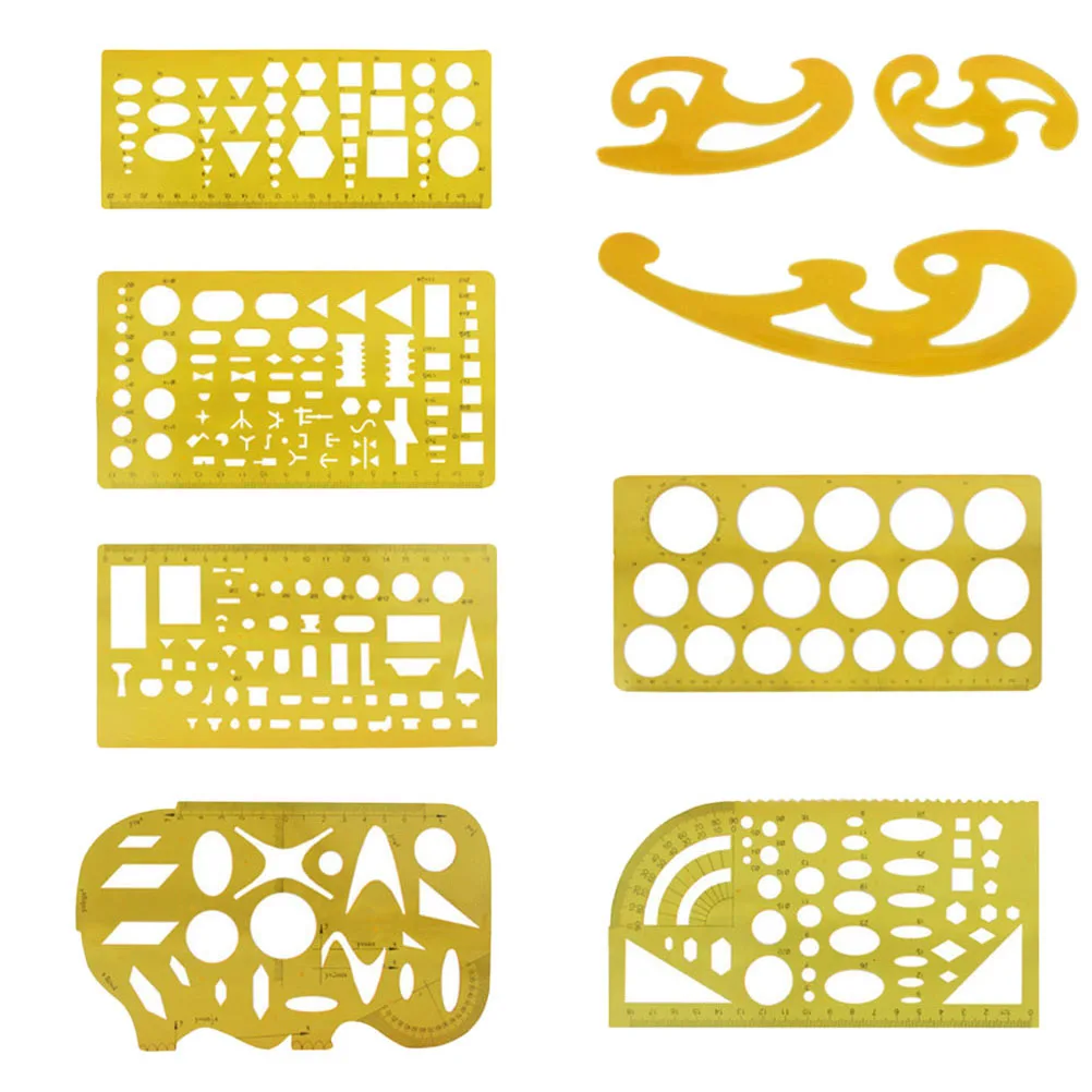 Drawing Templates Ruler Kit Hollow Circle Measuring Tool Architecture Design School Projects Transparent Scale Pattern