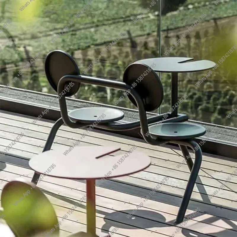 

A63 Outdoor tables and chairs Cafe pub book bar One-piece tables and chairs Leisure simple courtyard Open-air rainproof