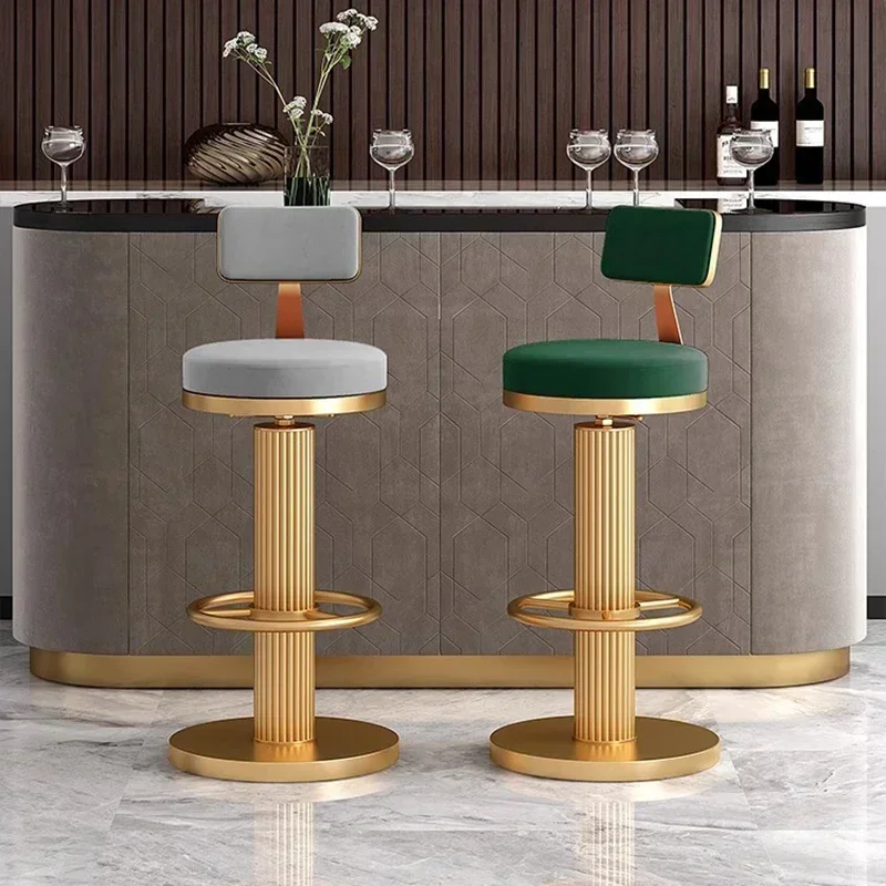 Make Up Office Bar Stools Luxury Accent Reception Accessories Bar Chairs Vanity Tall Gold Banqueta Garden Furniture Sets LJX35XP