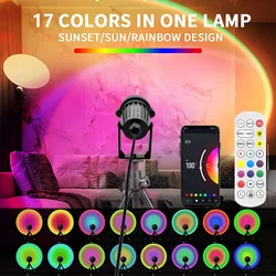 USB Tuya WIFI Sunset Lamp Rainbow Projector Night Light Smart Projection Led Desk Atmosphere Lamp Room Decor APP Voice for Alexa